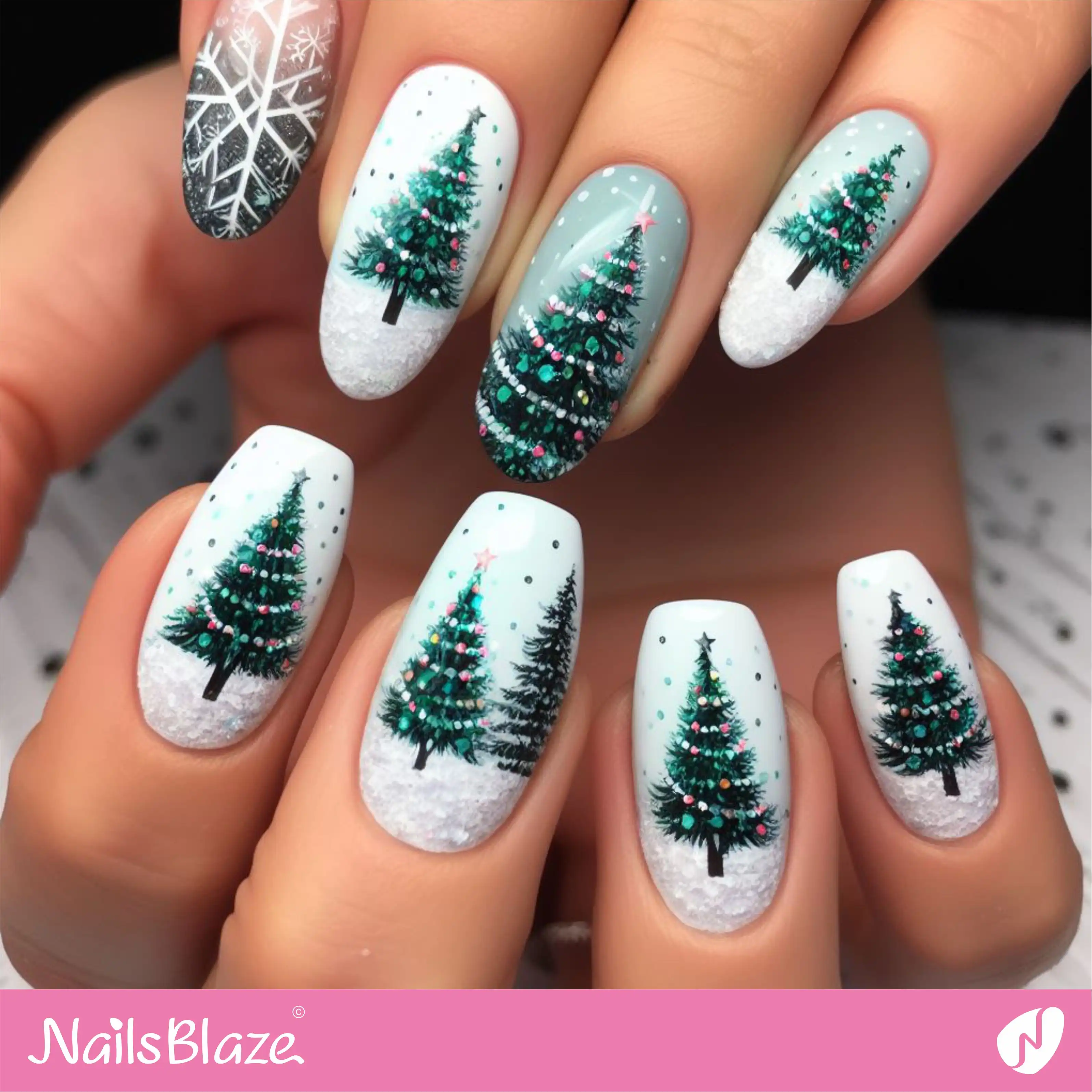 Christmas Tree Nail Design | Christmas | Winter - NB1225